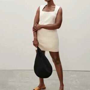 Everlane Square Neck Cream Dress, M